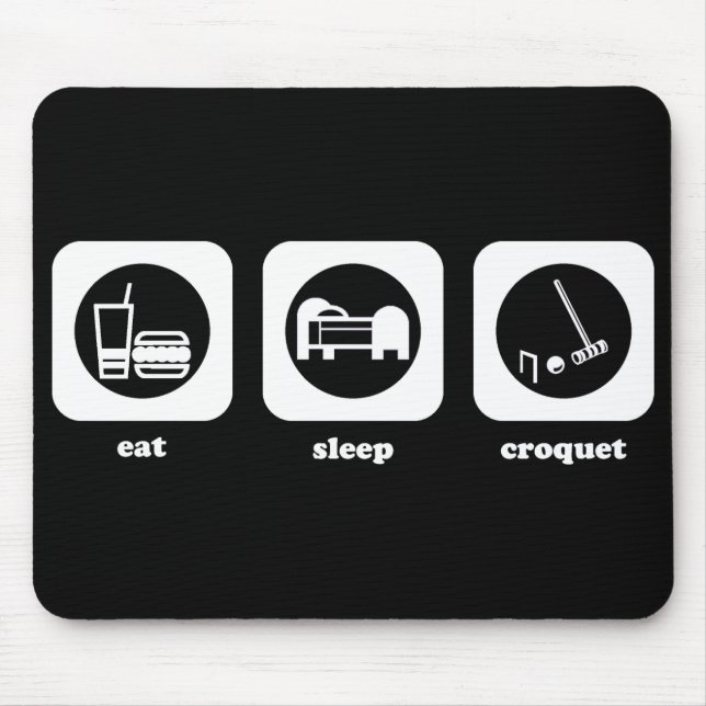 Tapis De Souris Mangez. Sommeil. Croquet. Mousepad (Devant)