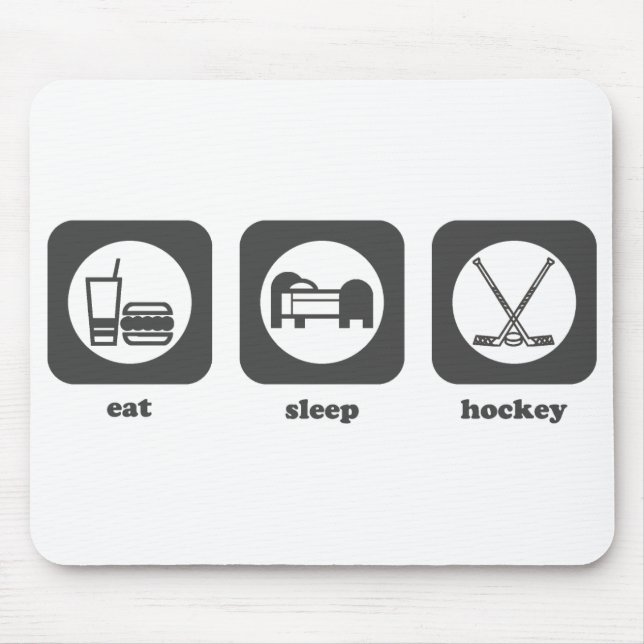 Tapis De Souris Mangez. Sommeil. Hockey. Mousepad (Devant)