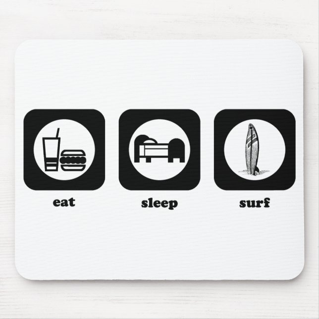 Tapis De Souris Mangez. Sommeil. Surf. Mousepad (Devant)