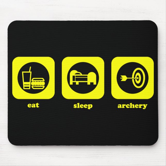Tapis De Souris Mangez. Sommeil. Tir à l'arc. Mousepad (Devant)