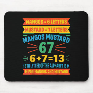 Tapis De Souris Mangos Moutarde 67 Tee Code Alphabétique Drôle M M