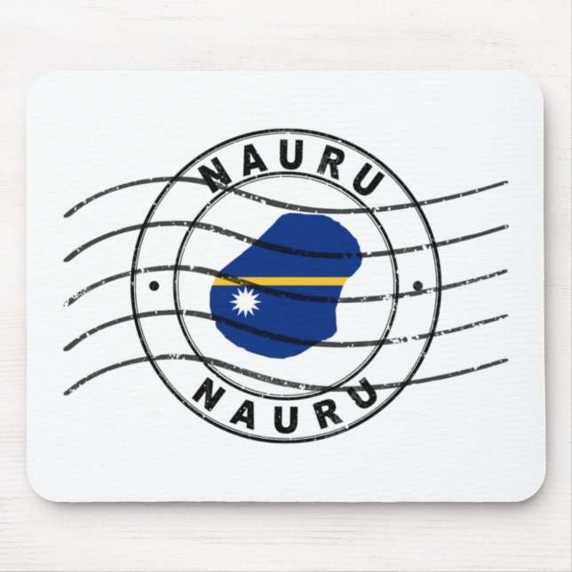 Tapis De Souris Map of Nauru, Postal Passport Stamp (Devant)