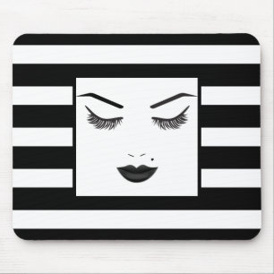 Tapis De Souris Maquillage Lèvres Noires Visage Sourcils Lèvres Be
