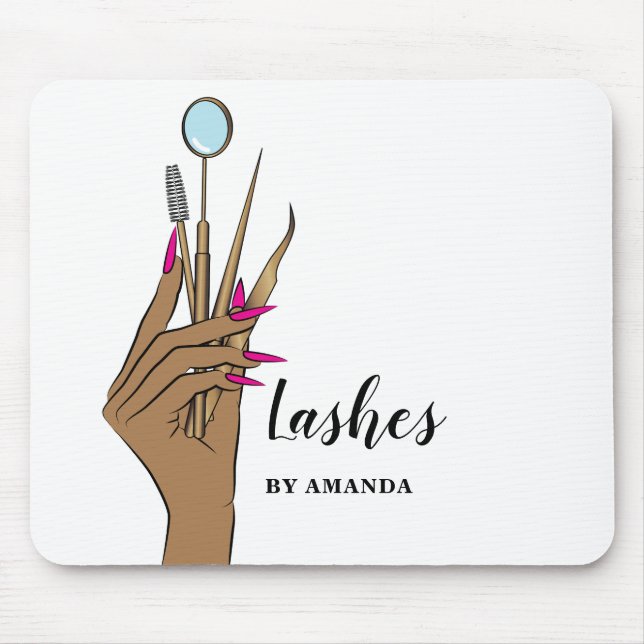 Tapis De Souris Maquillage moderne Eyebrow Eyes Lashes Girls (Devant)