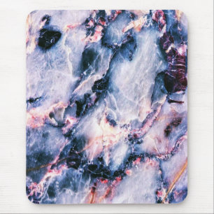 Tapis De Souris Marbre coloré élégant Bleu blanc et rose