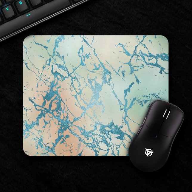 Tapis De Souris Marbre de luxe | Elégant Dusty Muted Jewel Tones O (Créateur téléchargé)