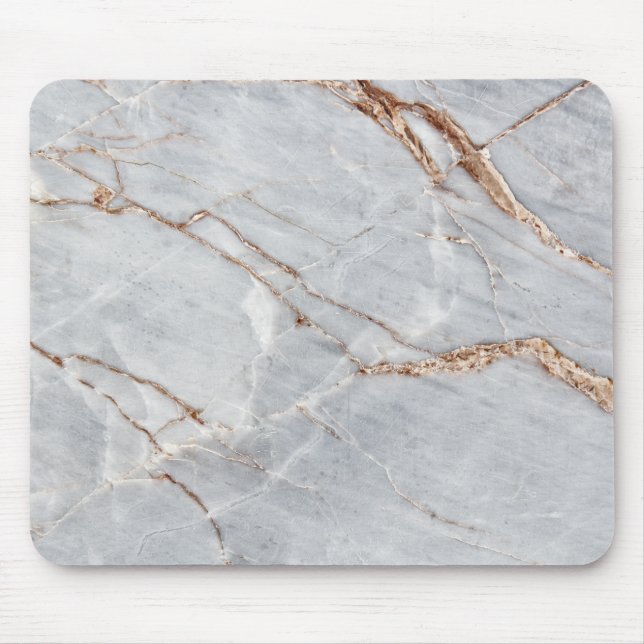 Tapis De Souris Marbre d'or gris géométrique cool (Devant)