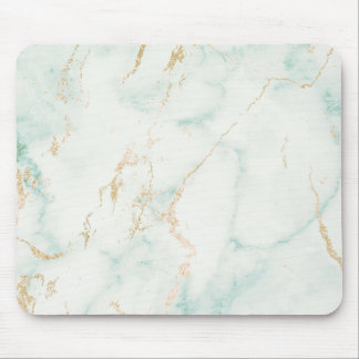 Tapis De Souris Marbre doré blanc Abstrait