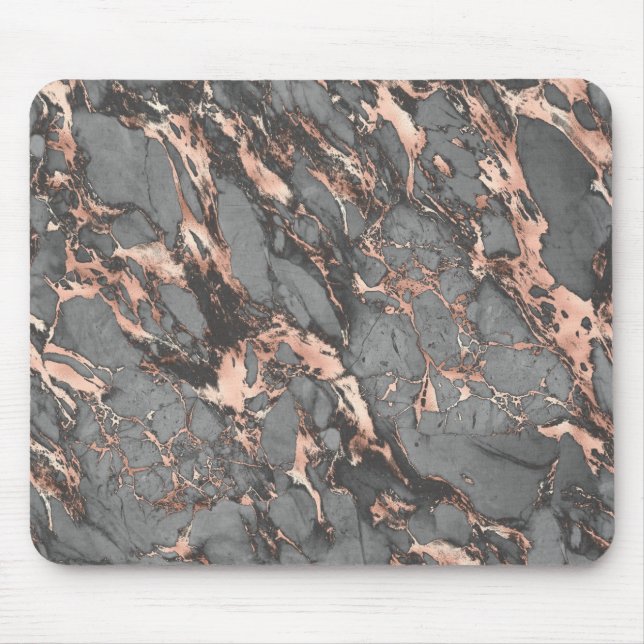 Tapis De Souris Marbre gris or rose design moderne (Devant)