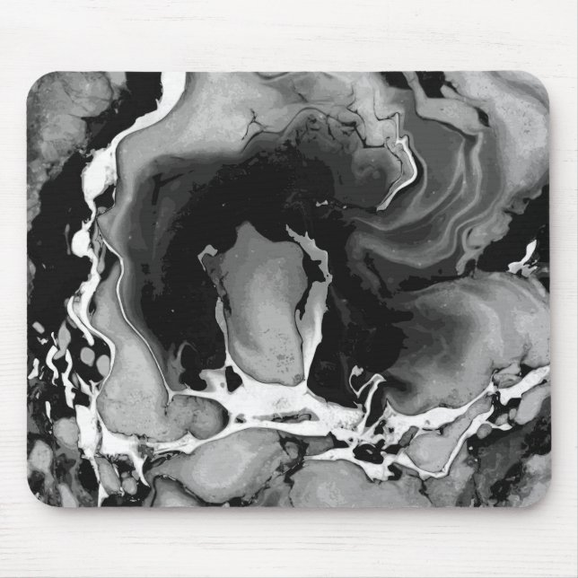 Tapis De Souris Marbre noir et blanc (Devant)