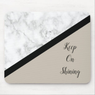 Tapis De Souris Marbre noir et blanc avec beige