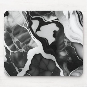 Tapis De Souris Marbre noir et blanc tendance
