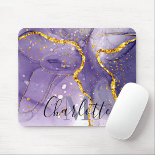 Tapis De Souris Marbre pourpre et doré