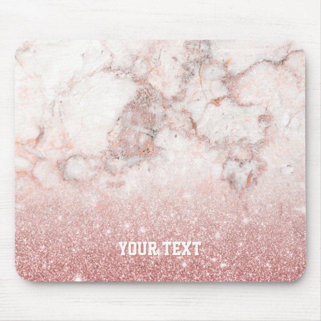 Tapis De Souris Marbre rose personnalisé de blanc de parties (Devant)
