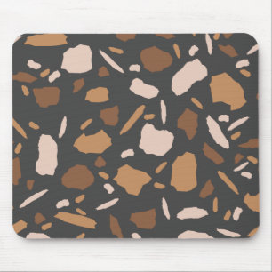 Tapis De Souris Marbre Terrazzo Marron, Beige, Tan et Gris