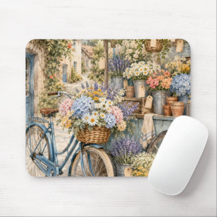 Tapis De Souris Marché de fleurs Bloomcore à bicyclette