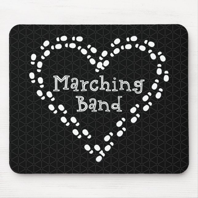Tapis De Souris Marching Band Empreintes Coeur (Devant)