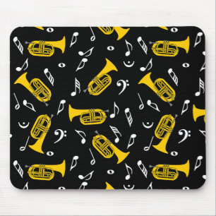 Tapis De Souris Marching Baritone Music Notes Bass Clefs