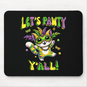 Tapis De Souris Mardi Gras Chat Pawty Yall Pour Les Femmes Et Les 