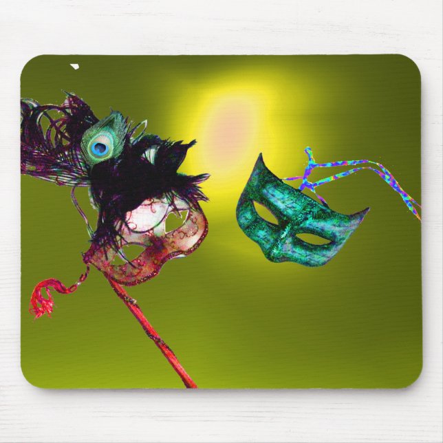 Tapis De Souris MARDI GRAS MASQUERADE jaune (Devant)