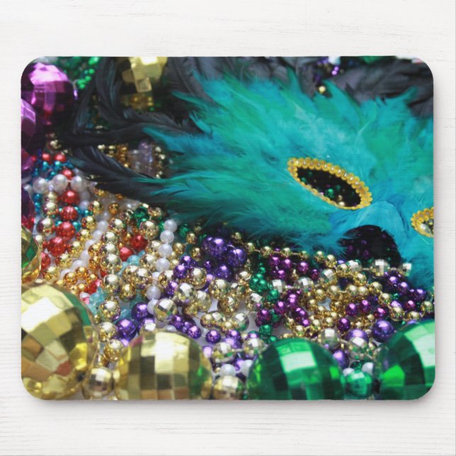 Tapis De Souris Mardi Gras Perles & Masque Mousepad (Devant)
