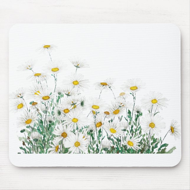 Tapis De Souris margaret blanc margueret aquarelle horizontale (Devant)