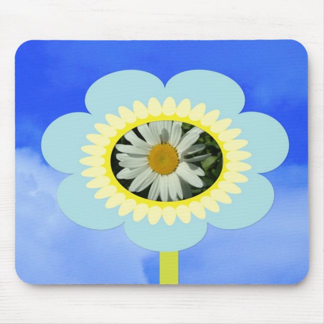 Tapis De Souris marguerite, fleur et ciel bleu (Devant)