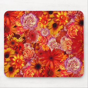 Tapis De Souris Marguerites d'un rouge ardent riches de bouquet