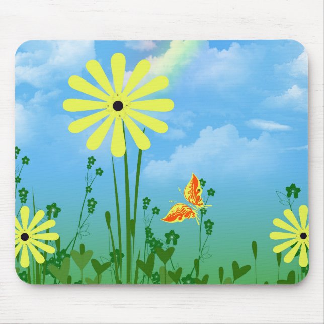 Tapis De Souris Marguerites jaunes d'été (Devant)