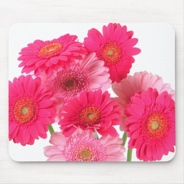 Tapis De Souris Marguerites roses lumineuses de Gerbera (Devant)
