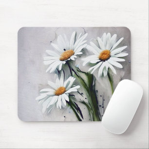 Tapis De Souris Marguerites Sur Grunge