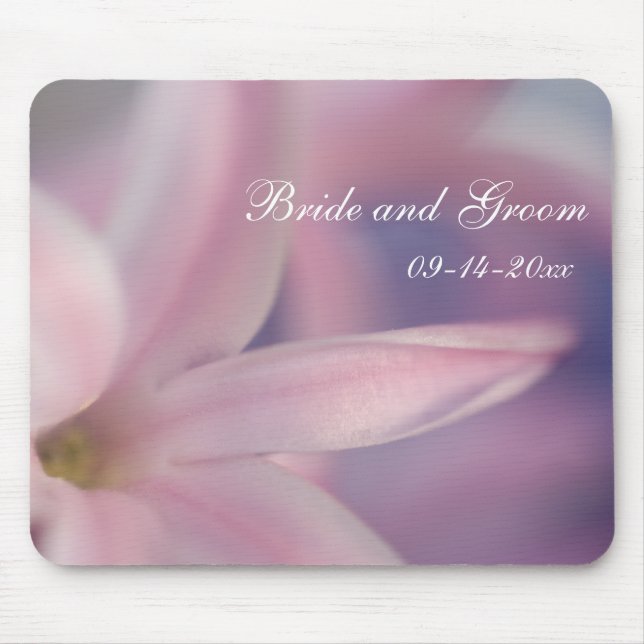 Tapis De Souris Mariage de fleurs de jacinthe rose (Devant)