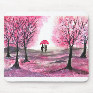 Tapis De Souris Mariage rustique amour couple cerisier fleurs arbr
