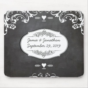 Tapis De Souris Mariages de typographie sur tableau noir