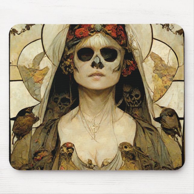 Tapis De Souris Mariée De La Mort Horreur Gothique (Devant)