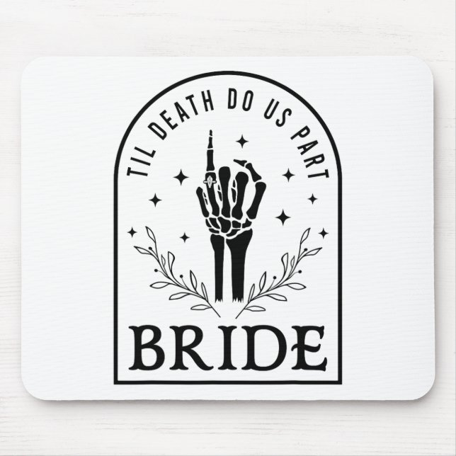 Tapis De Souris Mariée Groom Skeleton gothique Halloween Fiançaill (Devant)