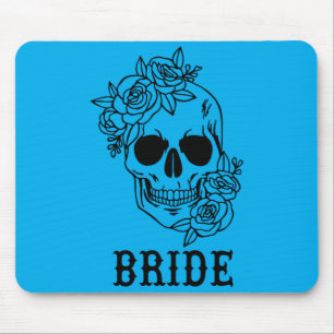 Tapis De Souris Mariée Homme Marié Floral Crâne Mariage Halloween