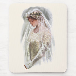 Tapis De Souris Mariée victorienne vintage avec la Bible Harrison