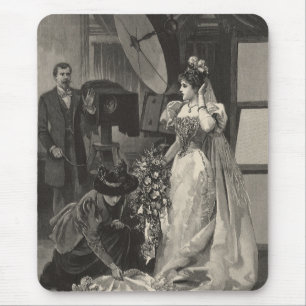 Tapis De Souris Mariée Vintage, Portrait de Mariée avec Photograph