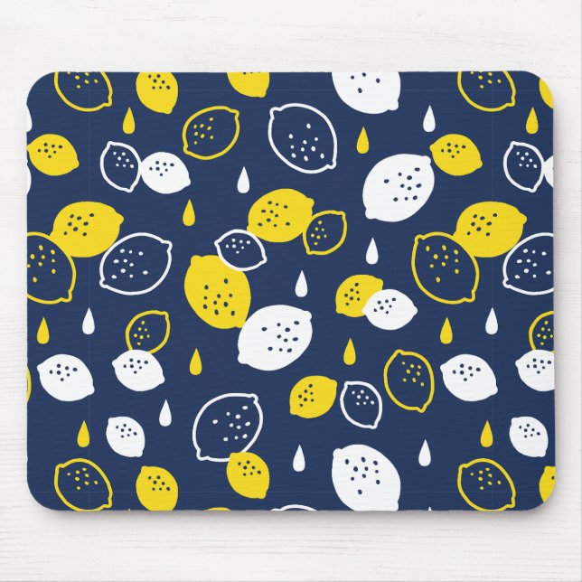 Tapis De Souris Marine Blue Lemon Art - Refresh Citrus Design (Devant)