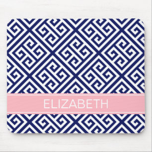 Tapis De Souris Marine Wt Med Grecque Diag T #1 Nom rose Monogramm