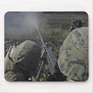 Tapis De Souris Marines tire une mitrailleuse de calibre M2 50