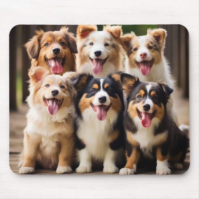 Tapis De Souris Marionnettes : adorables chiots Mousepad (Devant)