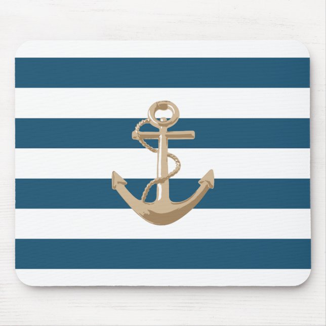Tapis De Souris Maritime et nautique avec l'Ancre - Mousepad (Devant)