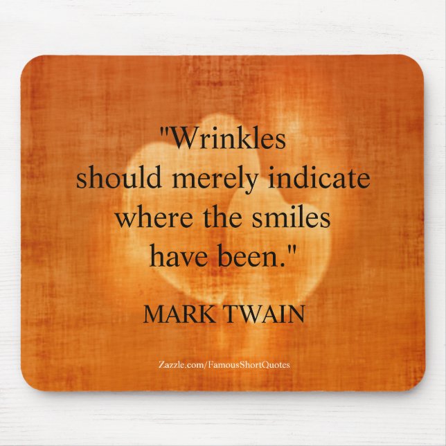 Tapis De Souris Mark Twain Citation Anniversaire Avec Coeurs (Devant)