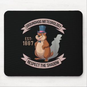 Tapis De Souris Marmotte drôle uni adultes enfants noir manche cou