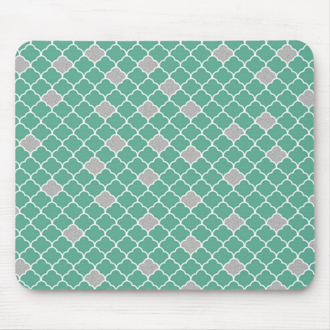 Tapis De Souris Marocain vert et argenté (Devant)