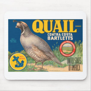 Tapis De Souris Marque Quail Contra Costa Bartletts
