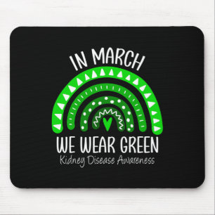Tapis De Souris Mars Nous Portons Green Kidney Maladie Sensibilisa