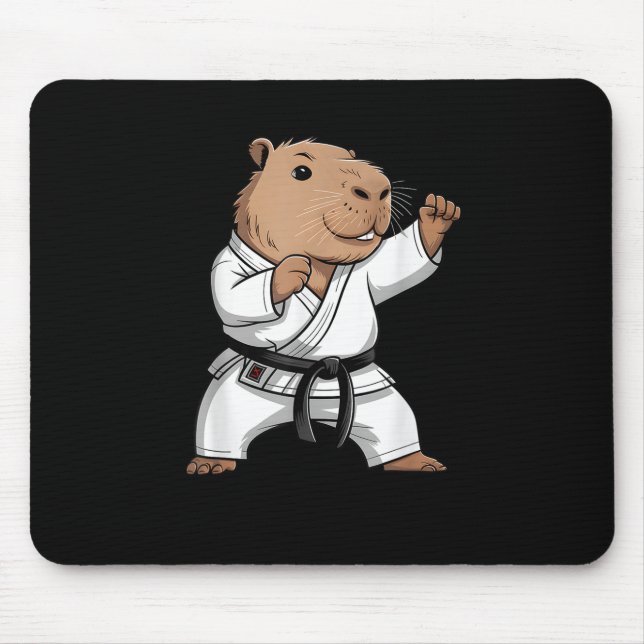Tapis De Souris Martial Arts Capybara Funny Karate Taekwondo Jiu J (Devant)